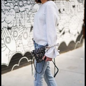 NWOT J. Crew Tie Sleeve Sweatshirt